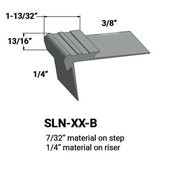 Stair Nosings - 7⁄32 " material on step to ¼" material on riser #38 Pewter 12'