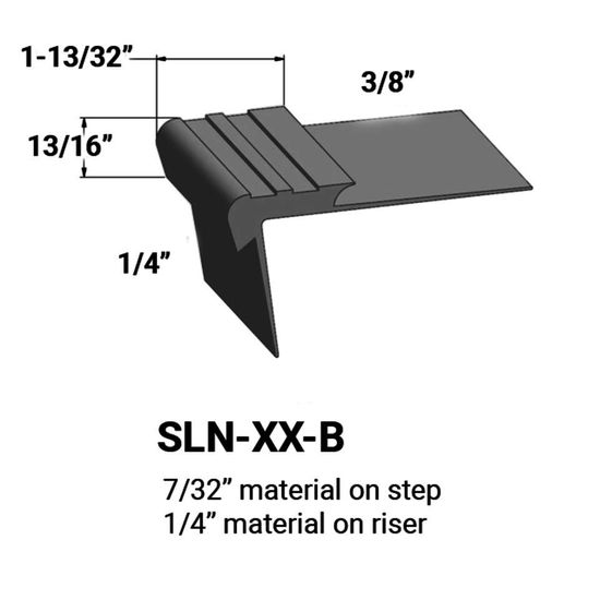 Nez de marches d'escalier - 7⁄32 " matériel sur la marche à ¼" matériel sur la contremarche #40 Black 12'