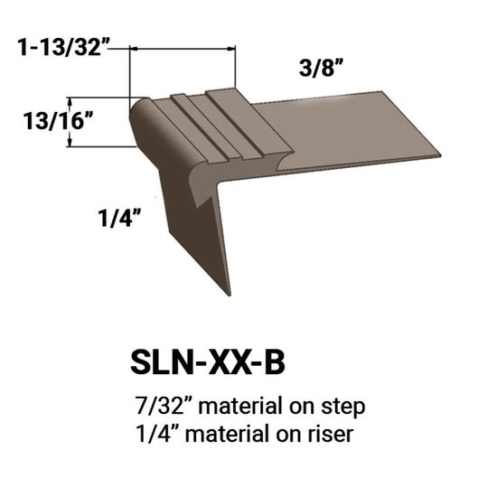 Stair Nosings - 7⁄32 " material on step to ¼" material on riser #45 Sandalwood 12'