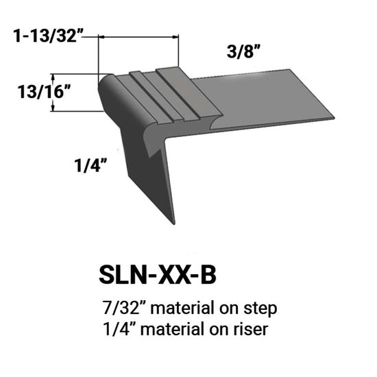 Nez de marches d'escalier - 7⁄32 " matériel sur la marche à ¼" matériel sur la contremarche #48 Grey 12'