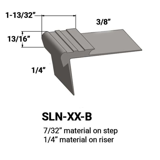 Nez de marches d'escalier - 7⁄32 " matériel sur la marche à ¼" matériel sur la contremarche #55 Silver Grey 12'