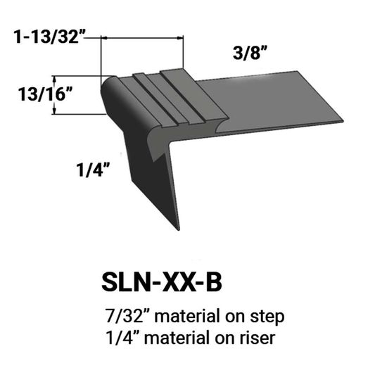 Stair Nosings - 7⁄32 " material on step to ¼" material on riser #63 Burnt Umber 12'