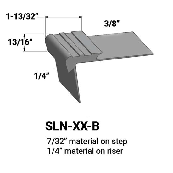 Nez de marches d'escalier - 7⁄32 " matériel sur la marche à ¼" matériel sur la contremarche #69 Sterling Silver 12'
