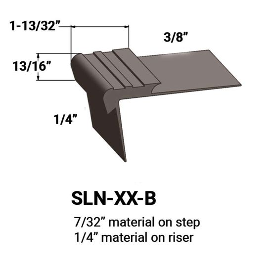 Stair Nosings - 7⁄32 " material on step to ¼" material on riser #76 Cinnamon 12'