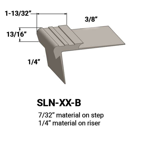 Stair Nosings - 7⁄32 " material on step to ¼" material on riser #22 Pearl 12'