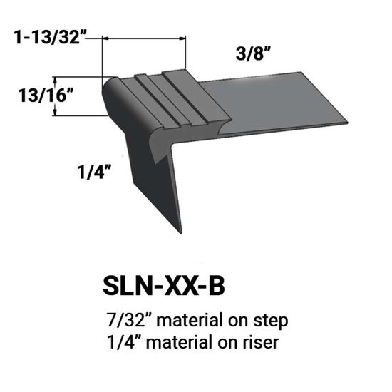 Stair Nosings - 7⁄32 " material on step to ¼" material on riser #178 Ironstone 12'