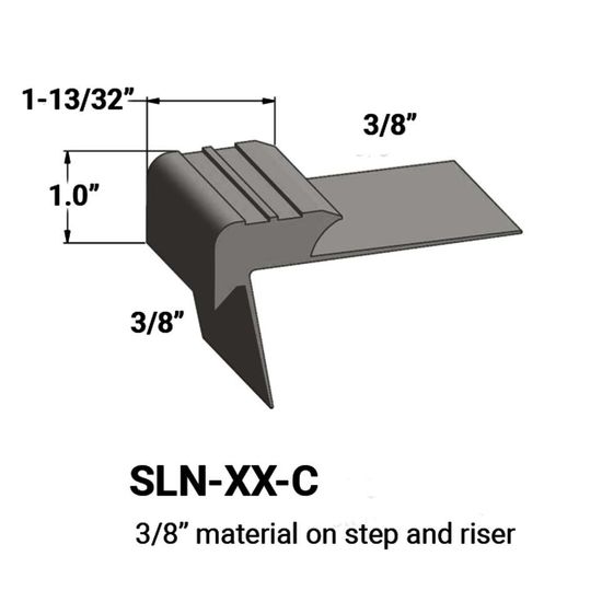 Stair Nosings - 3⁄8” material on step and riser #29 Moon Rock 12'