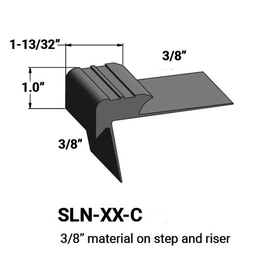Stair Nosings - 3⁄8” material on step and riser #40 Black 12'