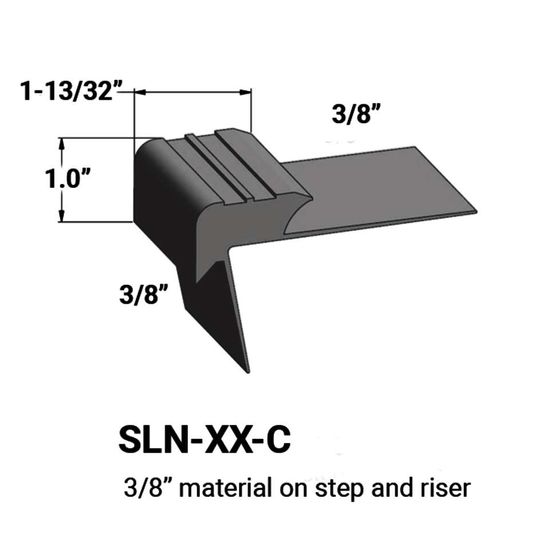 Stair Nosings - 3⁄8” material on step and riser #44 Dark Brown 12'