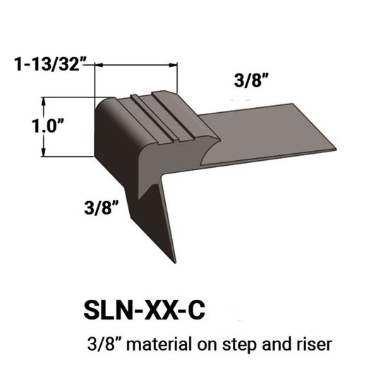 Stair Nosings - 3⁄8” material on step and riser #76 Cinnamon 12'