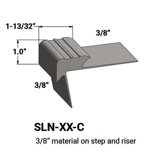 Stair Nosings - 3⁄8” material on step and riser #55 Silver Grey 12'