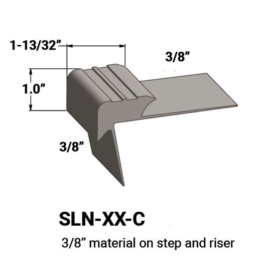 Stair Nosings - 3⁄8” material on step and riser #31 Zephyr 12'