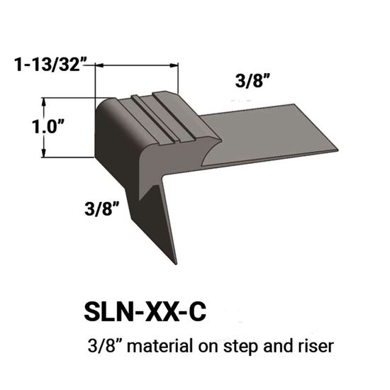 Stair Nosings - 3⁄8” material on step and riser #283 Toast 12'