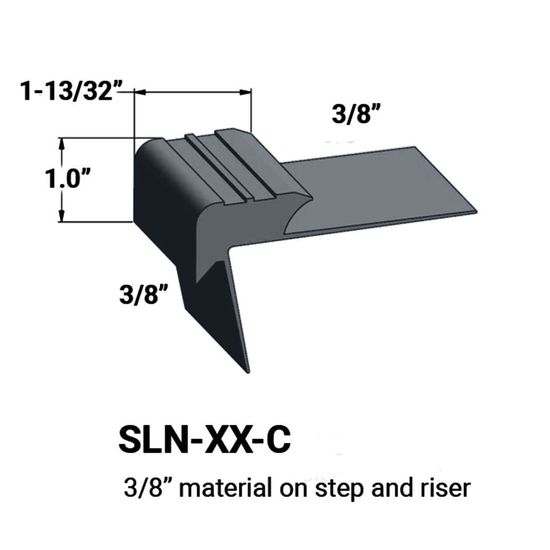 Stair Nosings - 3⁄8” material on step and riser #18 Navy Blue 12'