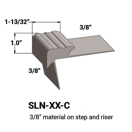 Stair Nosings - 3⁄8” material on step and riser #22 Pearl 12'