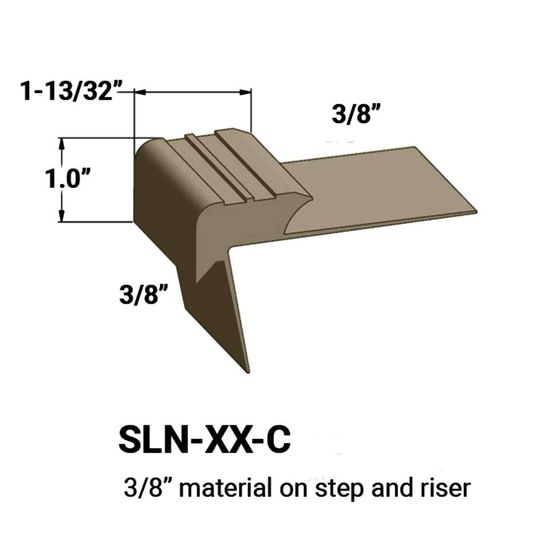 Stair Nosings - 3⁄8” material on step and riser #67 Old Gold 12'