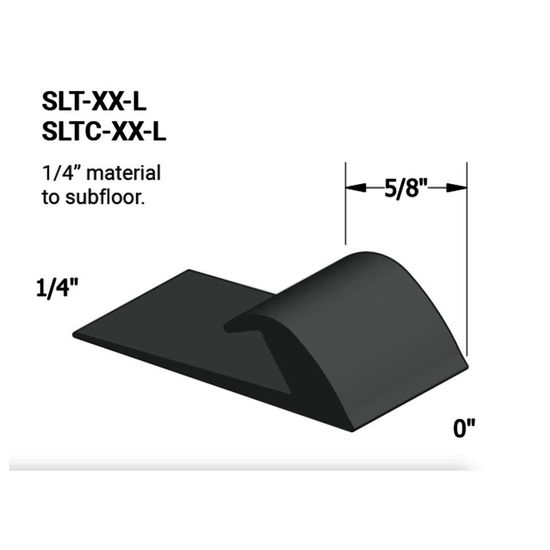 Slim Line Transitions - SLT 82 L 1/4" material to subfloor #82 Black Pearl 12'