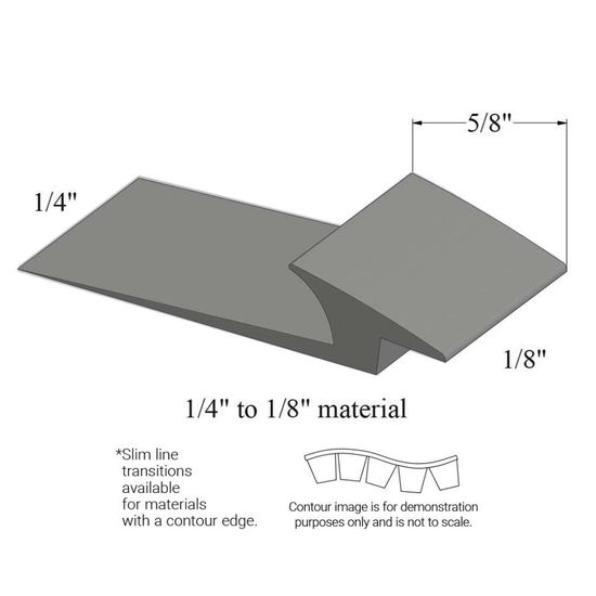 Slim Line Transitions - SLTC 20 A 1/4 to 1/8" material (with contour edge)" #20 Charcoal 12'