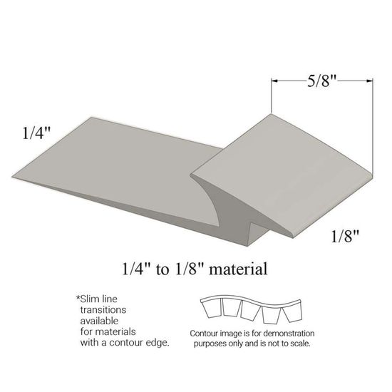 Slim Line Transitions - SLTC 24 A 1/4 to 1/8" material (with contour edge)" #24 Grey Haze 12'
