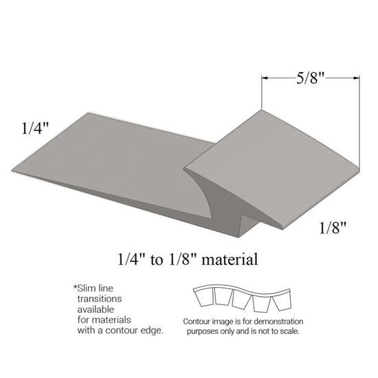 Slim Line Transitions - SLTC 55 A 1/4 to 1/8" material (with contour edge)" #55 Silver Grey 12'
