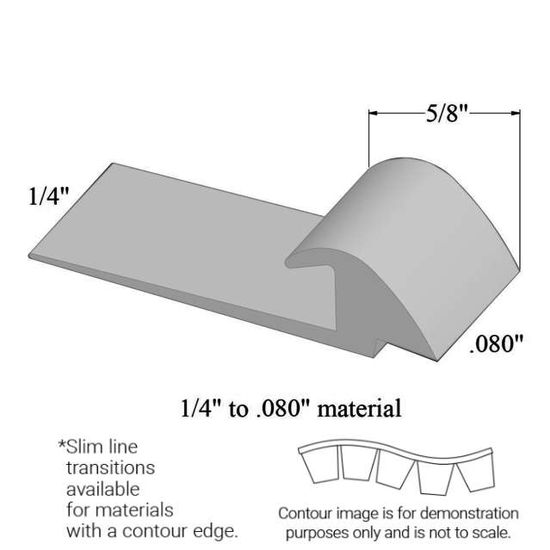 Slim Line Transitions - SLTC 20 C .080 to 1/4" material (with contour edge)" #20 Charcoal 12'