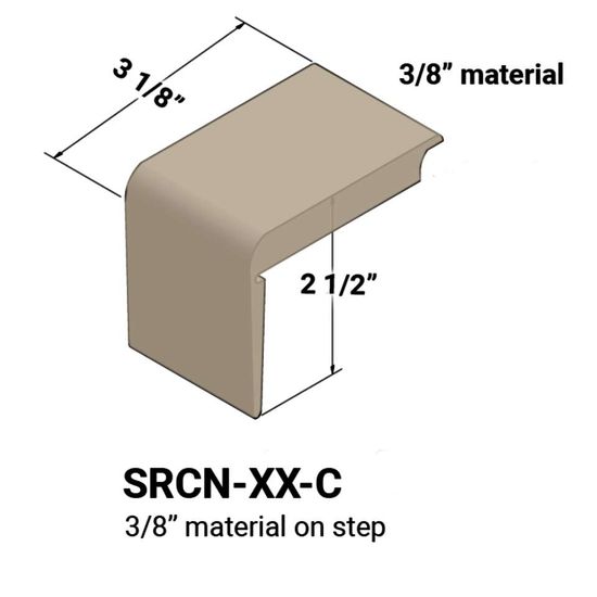 Stair Nosings - 3⁄8” material on step #9 Clay 12'