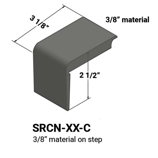 Stair Nosings - 3⁄8” material on step #20 Charcoal 12'