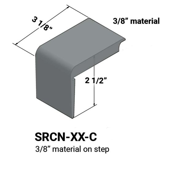 Stair Nosings - 3⁄8” material on step #28 Medium Grey 12'