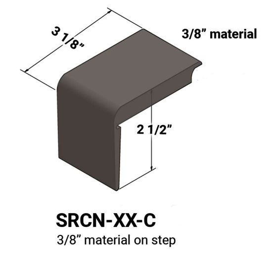 Stair Nosings - 3⁄8” material on step #47 Brown 12'