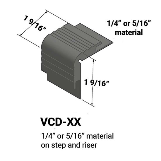 Stair Nosings - ¼” or 5⁄16" material on step and riser #20 Charcoal 12'