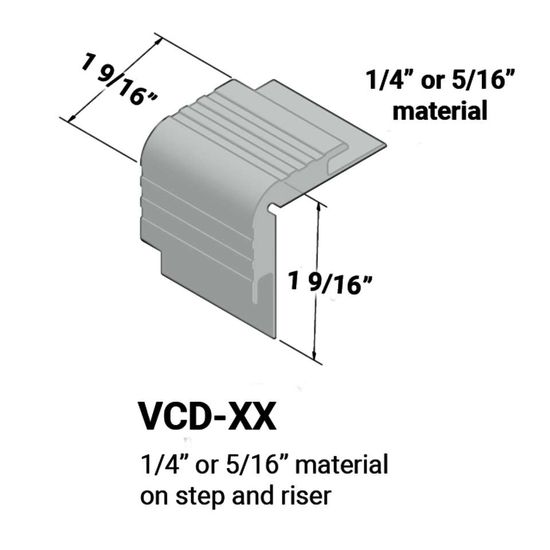 Stair Nosings - ¼” or 5⁄16" material on step and riser #21 Platinum 12'
