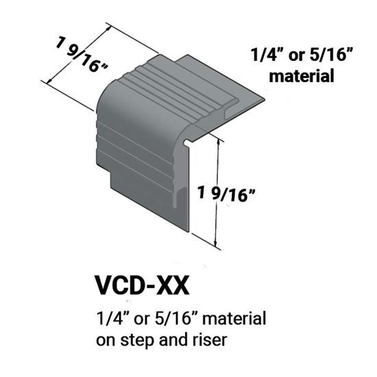 Stair Nosings - ¼” or 5⁄16" material on step and riser #28 Medium Grey 12'