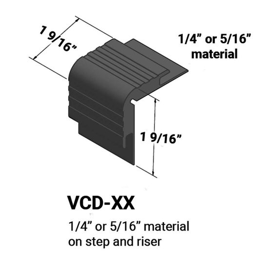 Stair Nosings - ¼” or 5⁄16" material on step and riser #40 Black 12'