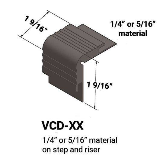 Stair Nosings - ¼” or 5⁄16" material on step and riser #47 Brown 12'