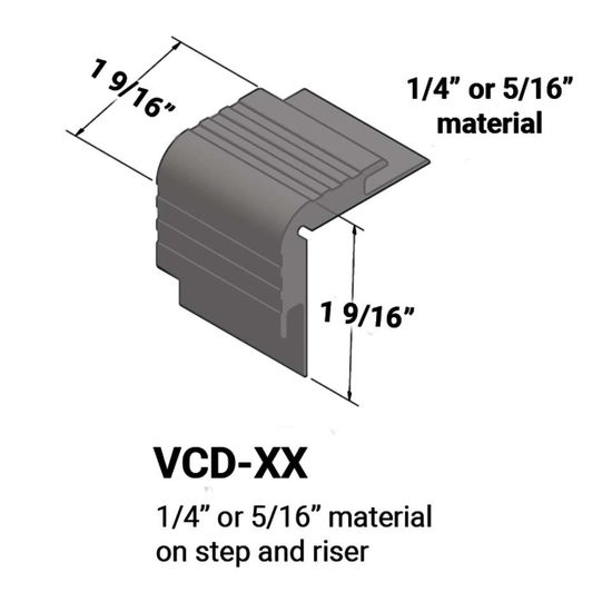Stair Nosings - ¼” or 5⁄16" material on step and riser #48 Grey 12'