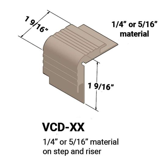 Stair Nosings - ¼” or 5⁄16" material on step and riser #49 Beige 12'