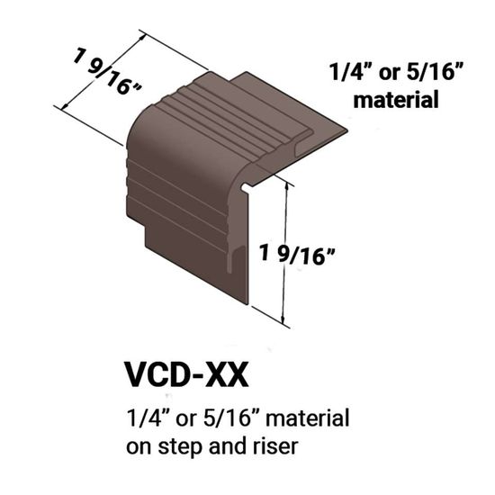 Stair Nosings - ¼” or 5⁄16" material on step and riser #76 Cinnamon 12'