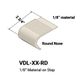 Stair Nosings - 1⁄8” material on step with round nose #1 Snow White 12'