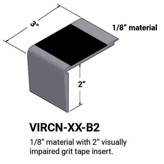 Stair Nosings - ⅛” material on step #28 Medium Grey Black grit tape 12'