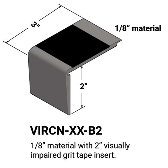 Stair Nosings - ⅛” material on step #48 Grey Black grit tape 12'
