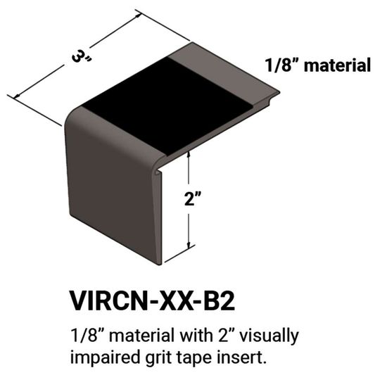 Stair Nosings - ⅛” material on step #47 Brown Tan grit tape 12'