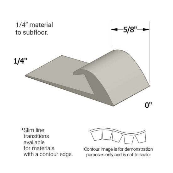 Slim Line Transitions - SLTC 77 L 1/4 matériau de sous-plancher (with contour edge) " #77 White Pearl 12'