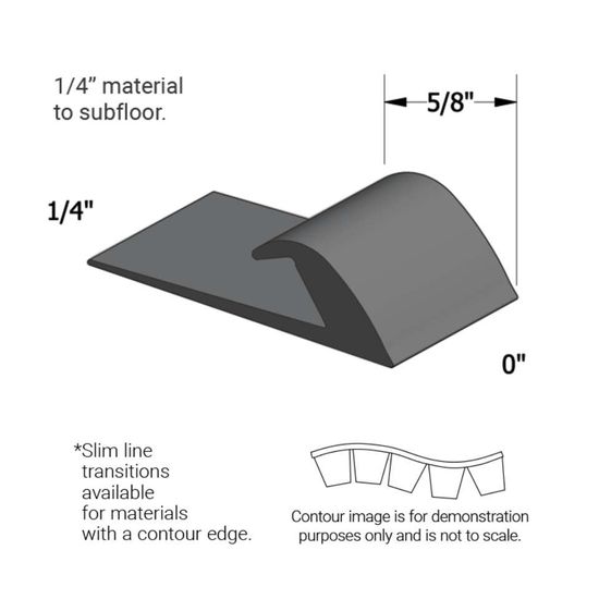 Slim Line Transitions - SLTC 178 L 1/4 material to subfloor (with contour edge) " #178 Ironstone 12'
