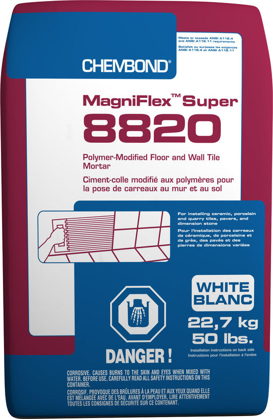 Magniflex Super 8820 Floor & Wall Tile Mortar, White - 50 lb