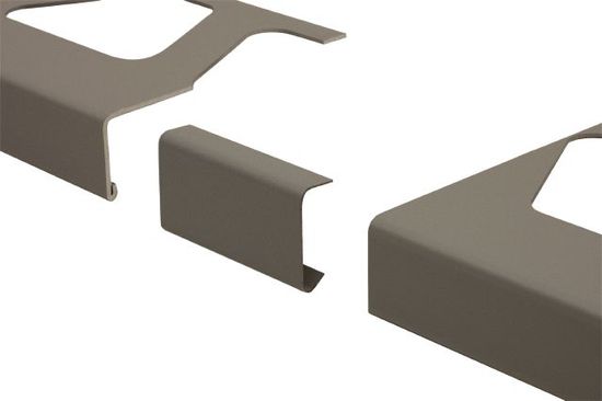 BARA-RW Connector for Balcony Edging Profile Aluminum Metallic Grey 1-3/16"