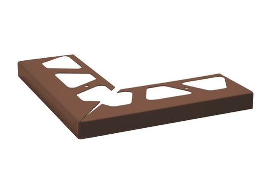 BARA-RW Outside Corner 90° for Balcony Edging Profile Aluminum Red Brown 9/16"