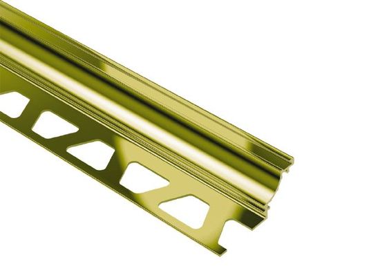 DILEX-AHK Cove-Shaped Profile with 3/8" Radius Anodized Aluminum Brushed Brass 1/2" x 8' 2-1/2"