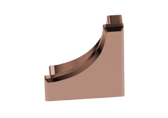 DILEX-AHK End Cap with 3/8" Radius for Cove-Shaped Profile Anodized Aluminum Polished Copper