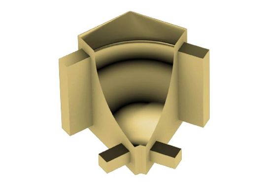 DILEX-AHK Inside Corner 135° with 3/8" Radius for Cove-Shaped Profile Anodized Aluminum Polished Brass