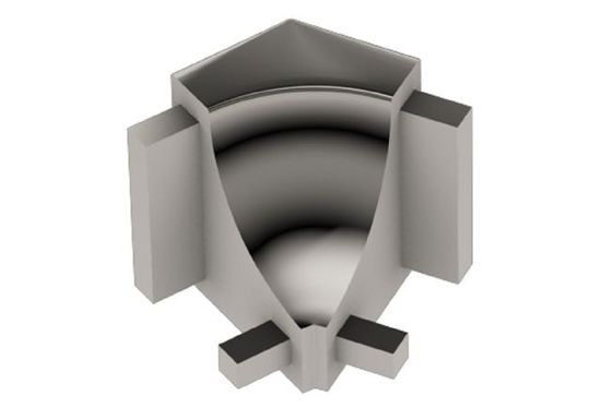 DILEX-AHK Inside Corner 135° with 3/8" Radius for Cove-Shaped Profile Anodized Aluminum Polished Nickel
